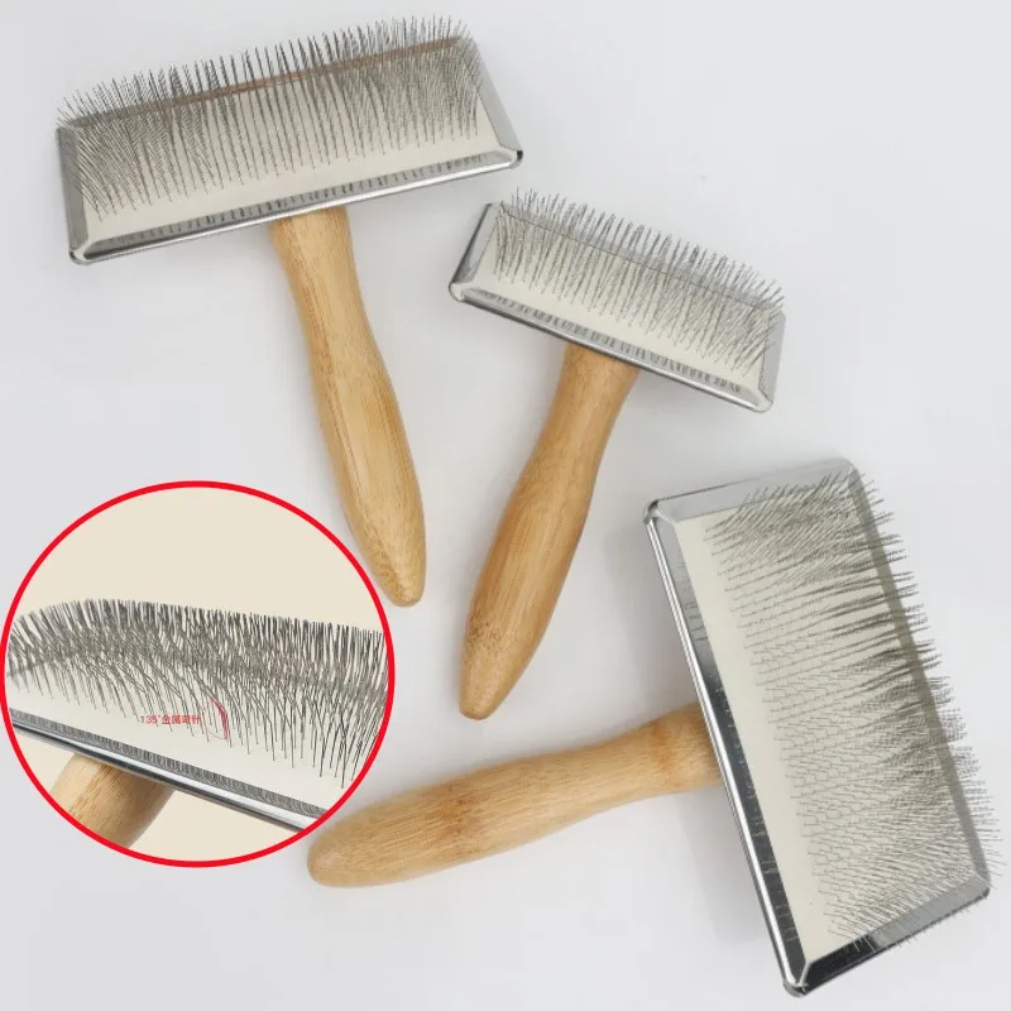 Bamboo Hair Brush - Dog Comb Solid Wood Dog Brush