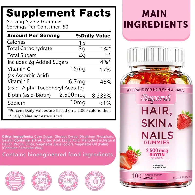 Hair, Skin and Nails Gummies - - Hair Care Gummies incelemesi ve fiyatı
