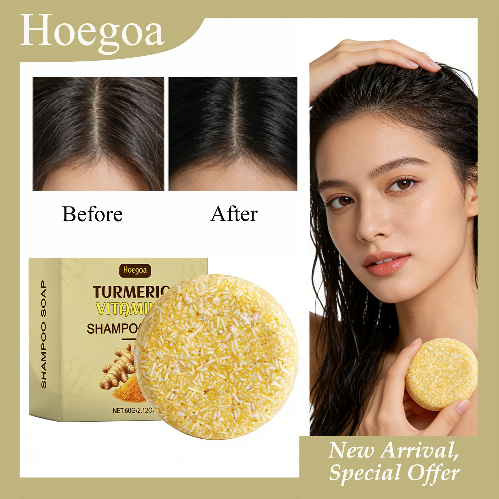 HOEGOA 60G Shampoo Soap Nouris - Hair Care For Hair Fall incelemesi ve fiyatı